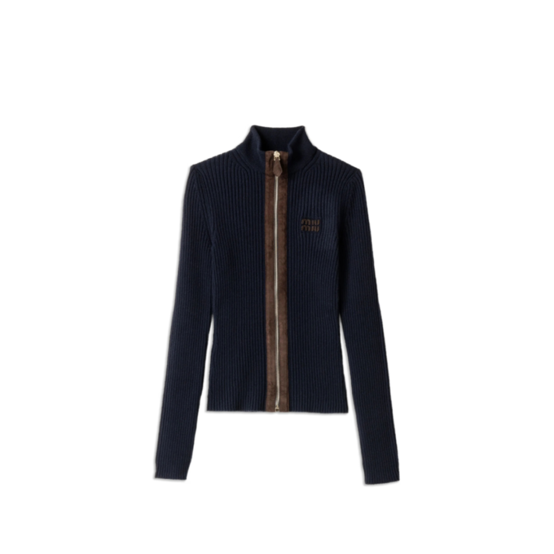 M1v M1v cashmere and leather zipper cardigan mmf992